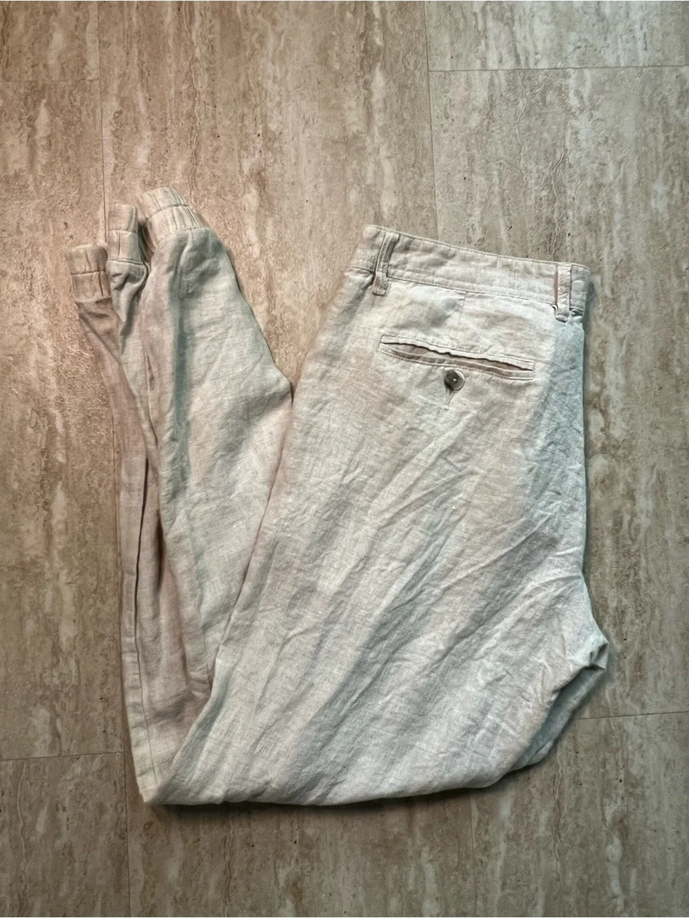 Old Navy Linen Joggers in Oat Flax 34 Tall